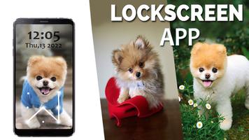 Puppy Dog Pattern Lock Screen Poster