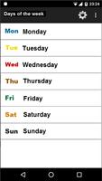 Days of the week ภาพหน้าจอ 1