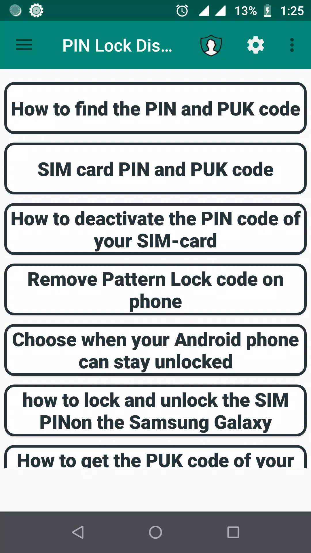 PIN Lock Disable Codes APK for Android Download