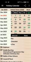 Holiday Calendar Cartaz