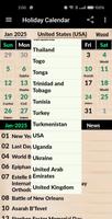 Holiday Calendar imagem de tela 2