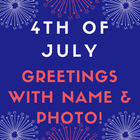 Name on 4th of July Greeting Cards icône