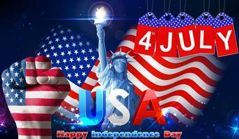 Name on 4th of July Greeting Cards Affiche