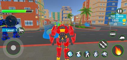 Police Bus Robot Car Game 3d syot layar 1
