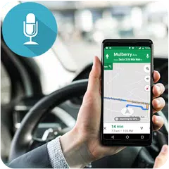 Navegação GPS por voz, direção da rota do mapa