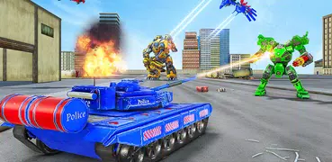 Police Tank Robot Transform 3d