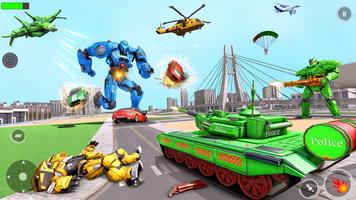 Police Tank Robot Transform 3d Affiche
