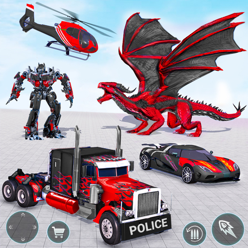 Drachen-Roboter-Auto-Spiel