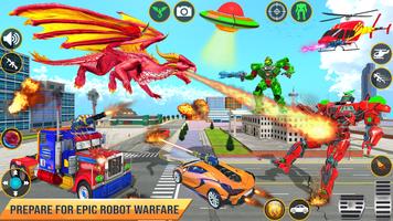 Dragon Robot Car Games 3d پوسٹر