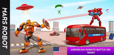 Mars Battle: Bus Robot Game 3D