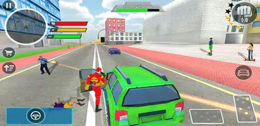 警察 ロボット ロープ ヒーロー ゲーム 3D
