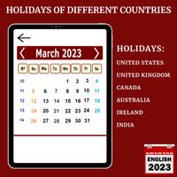 English Calendar Holiday imagem de tela 3