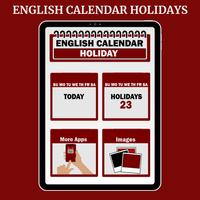 English Calendar Holiday Affiche