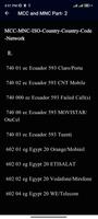 Mobile Network Codes (MNC) captura de pantalla 2