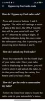 Bypass Ford Radio Code Guide скриншот 3