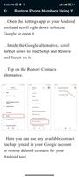 Phone Numbers Recovery Guide скриншот 2