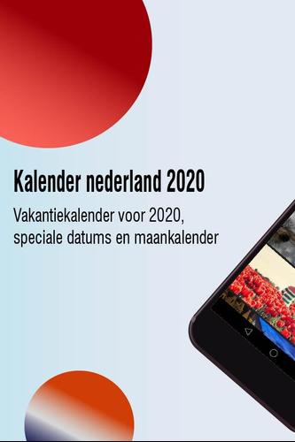 Kalender Nederland 2020 Vakantiekalender 2020 For Android Apk Download