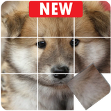 Dogs puzzle game, slide puzzle icon