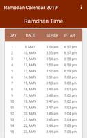 Ramdan Calendar:Islamic Calendar 2019 capture d'écran 3