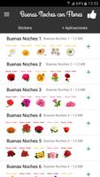 Stickers Buenas Noches Flores постер