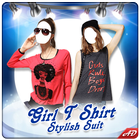 Girl T Shirt Stylish Suit Zeichen