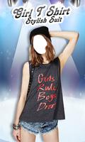 Girl T Shirt Stylish Suit 포스터