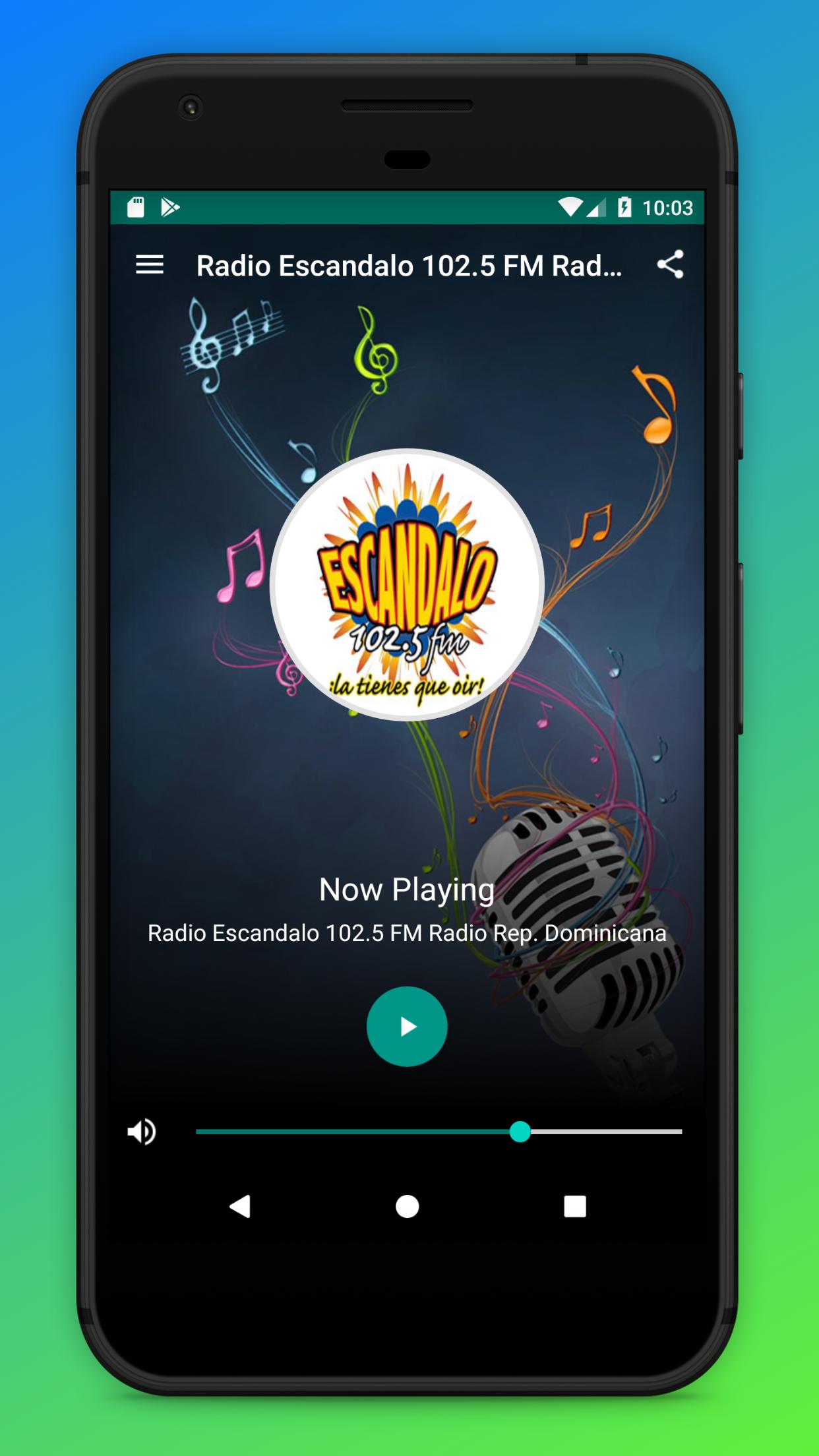 Descarga de APK de Radio Escandalo 102.5 FM Radio Rep. Dominicana para  Android