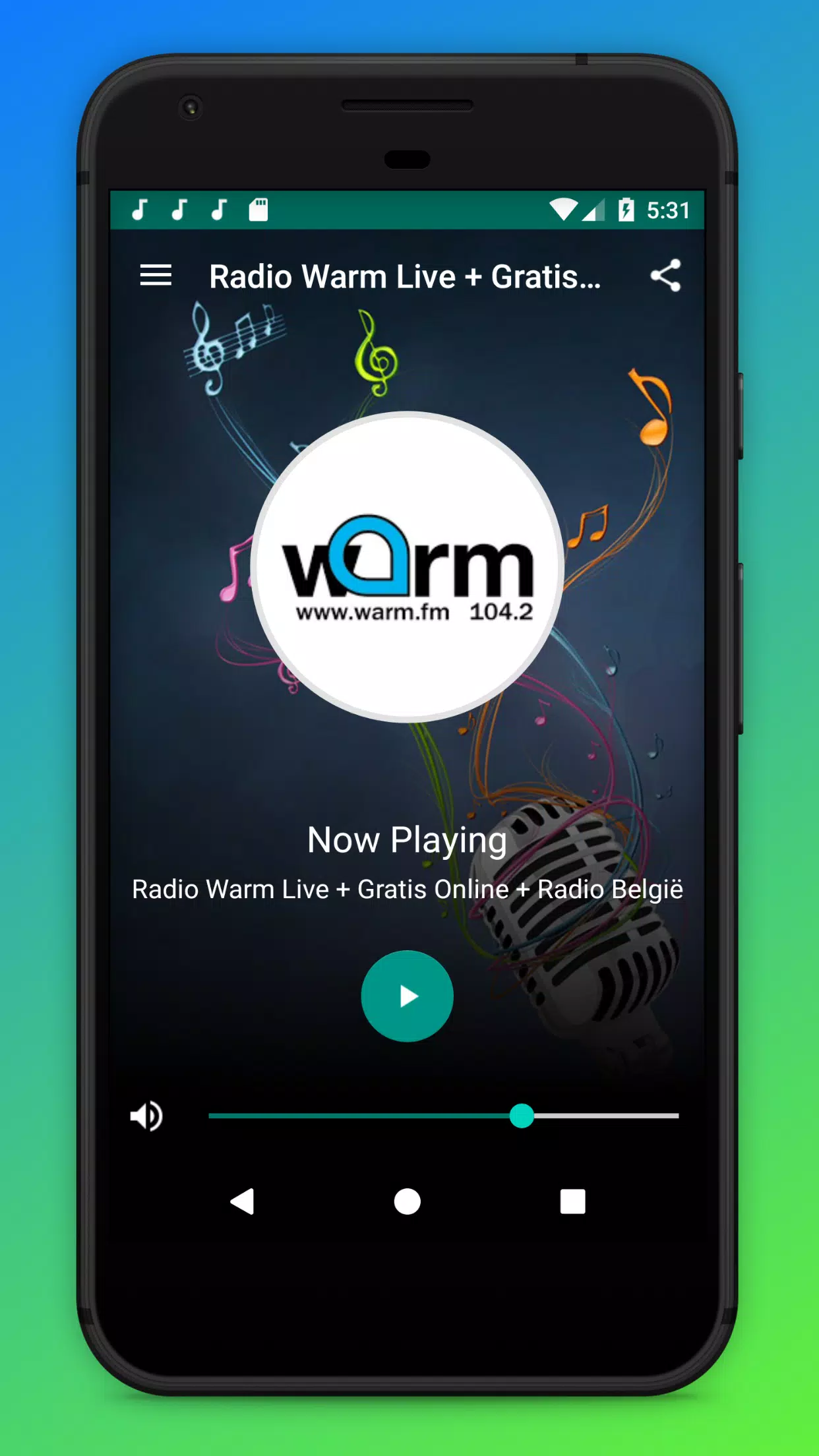 Warm Radio 104.2 FM België App APK voor Android Download