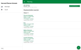 Harvest Planner Actuals imagem de tela 2