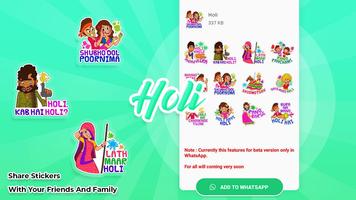 Holi stickers for WAStickersapps capture d'écran 3