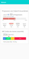 Journal du poids et de l'IMC capture d'écran 1