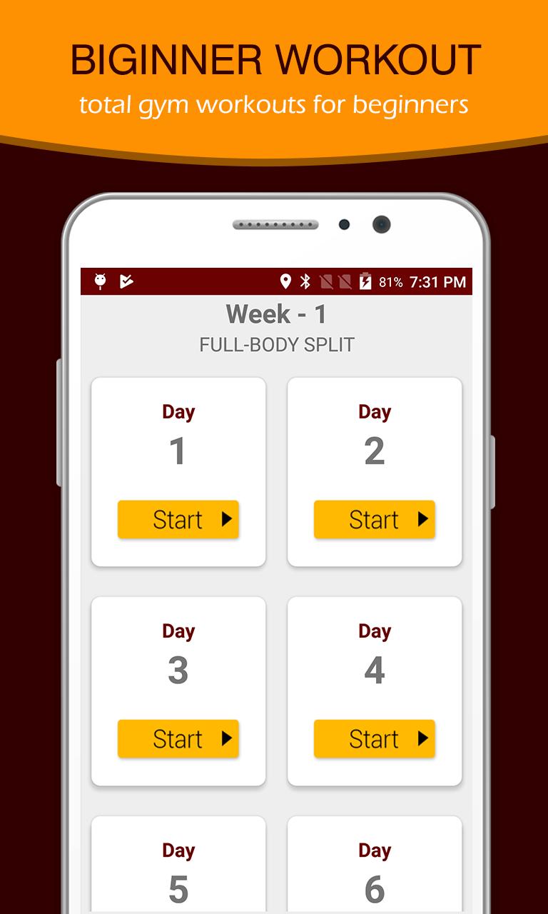 Beginners Workout 30 Days Gym Training Program For Android Beginners Workout 30 Days Gym Training Program For Android