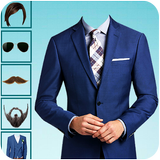 Smart men suit-beard photo editor: hair saloon Zeichen