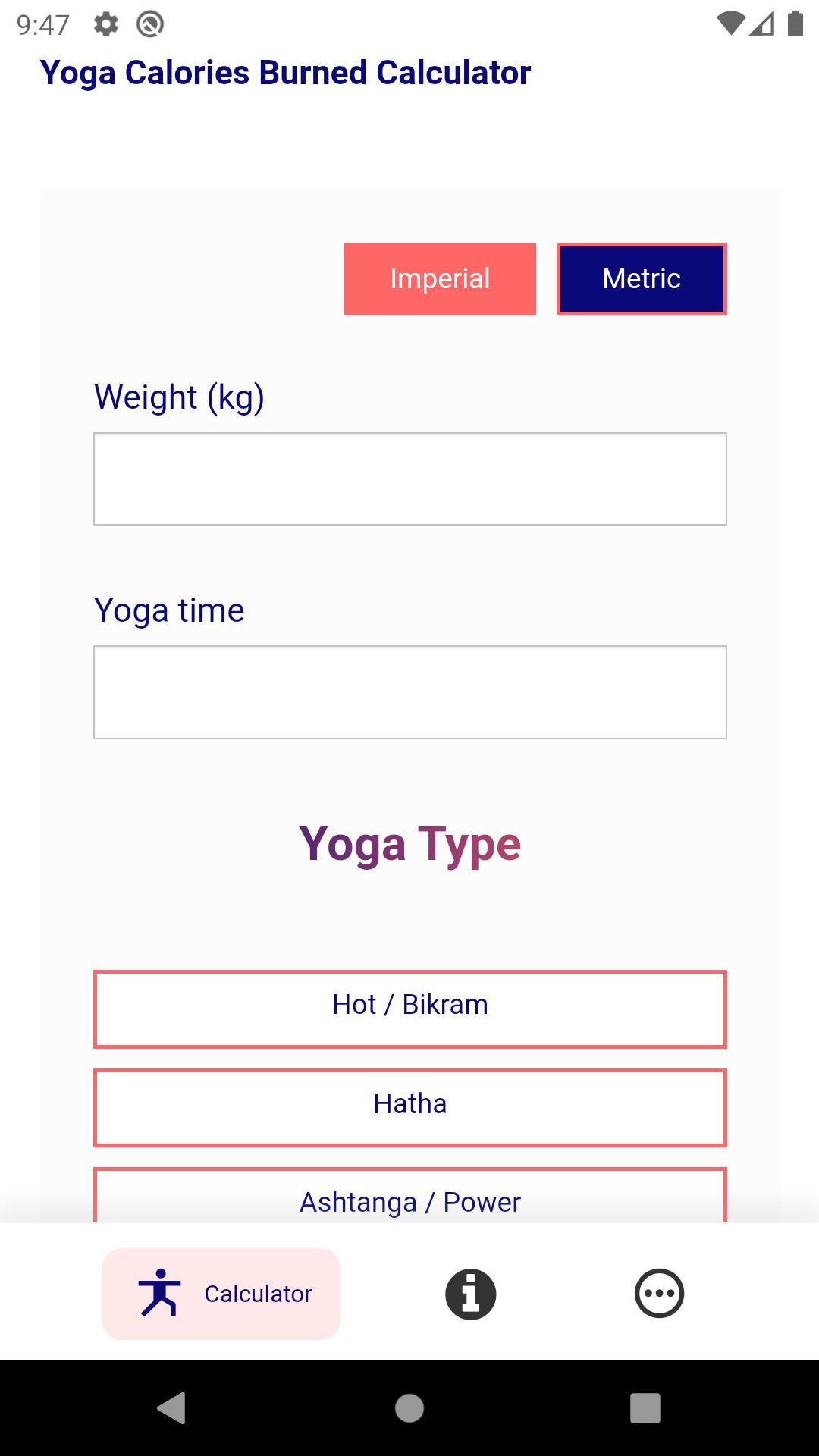 Yoga Calories Burn Calculator APK for Android Download
