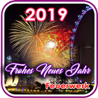 Happy new year 2019-fireworks آئیکن