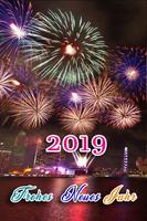 Happy new year 2019-fireworks poster