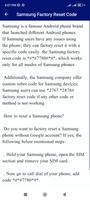 Master Reset Code Mobile Guide screenshot 1