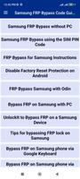 Samsung FRP Bypass Code Guide poster