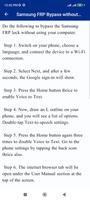 Samsung FRP Bypass Code Guide screenshot 1