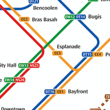 Icona Singapore Metro Map MRT & LRT