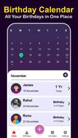 Birthday Reminder & Calendar imagem de tela 1