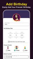 Birthday Reminder & Calendar imagem de tela 3