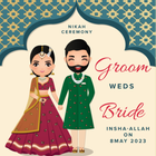 Muslim Wedding Card Maker 2024 icône