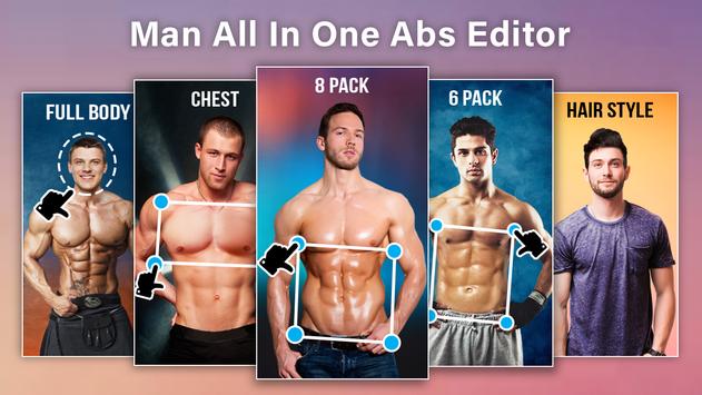 Man Abs Editor: Men Six pack, Eight pack man style 海报