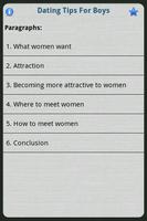 Dating Tips For Boys تصوير الشاشة 1