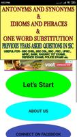 ANTONYMS,SYNONYMS & ONE WORD SUBSTITUTION & IDIOMS Affiche