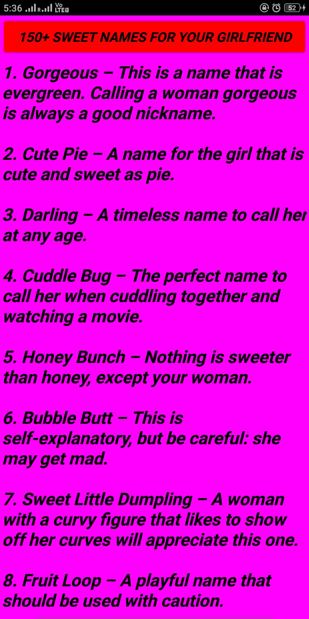 pic Cute Names For Girlfriend And Boyfriend 5000 romantic nicknames for girlfriends