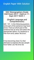 SSC Stenographer C and D Exam Paper Affiche