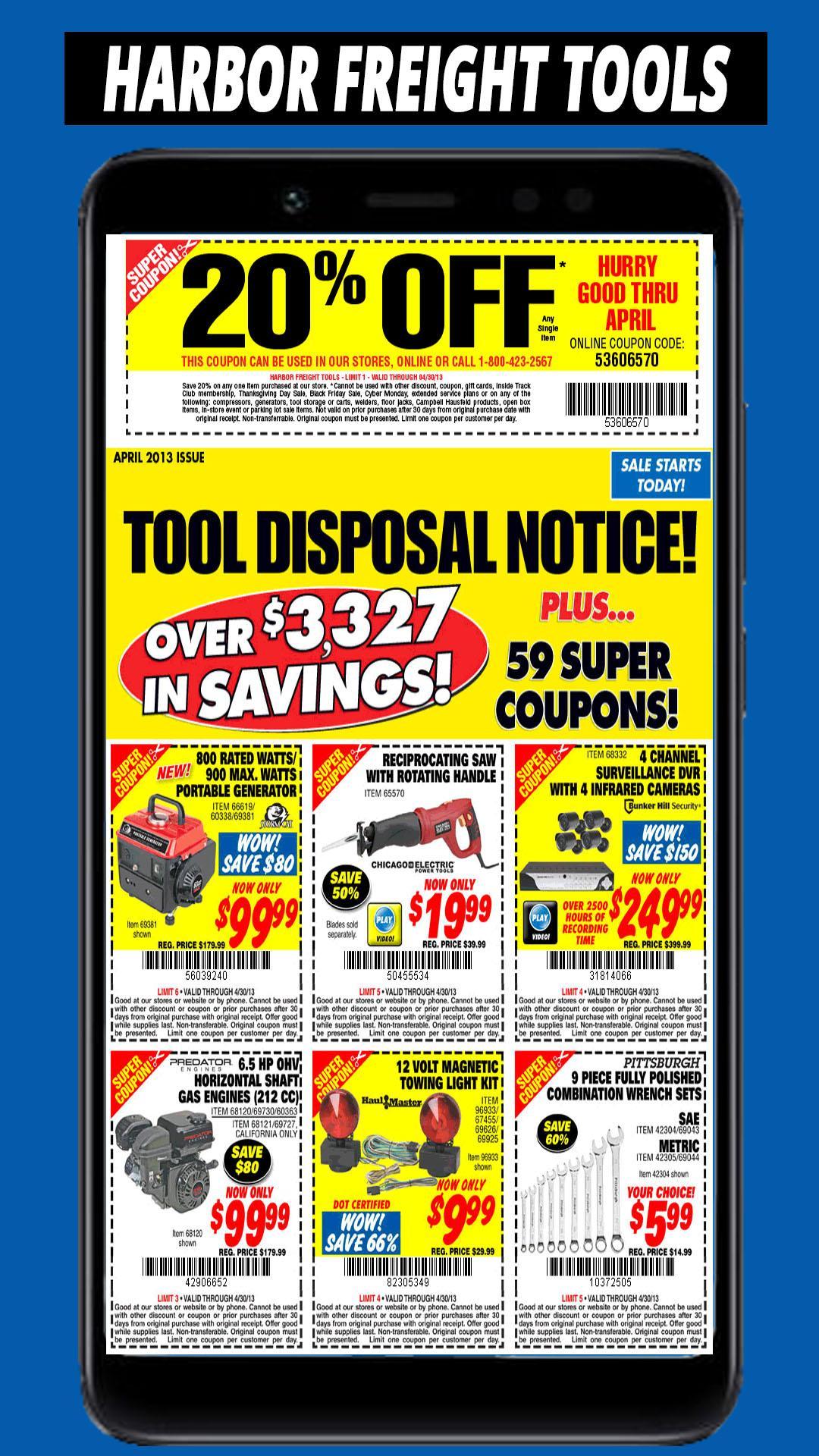 Coupons For Harbor Freight Tools Promo Codes For Android Apk Download
