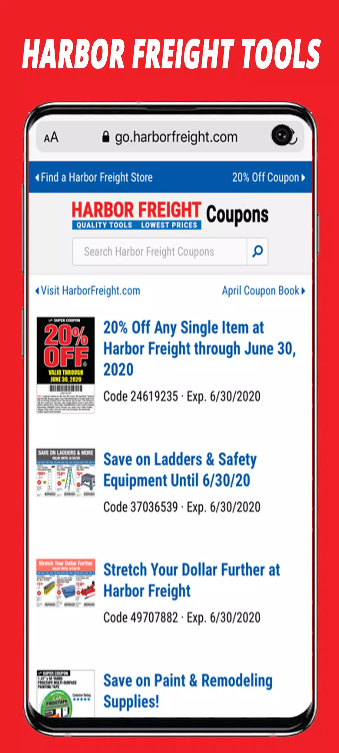 Harbor freight tool coupon 20 off